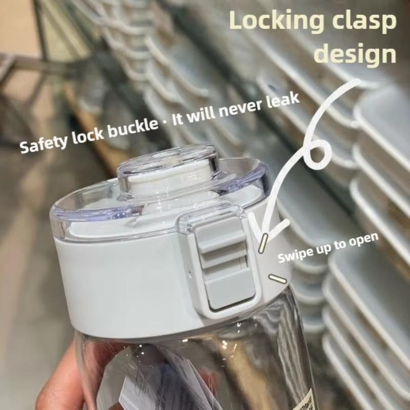 350/800ml Portable Plastic Water Bottle Transparent Outdoor Leak Proof Minimalist Cup For Camping Gym Travel With Handle Cups