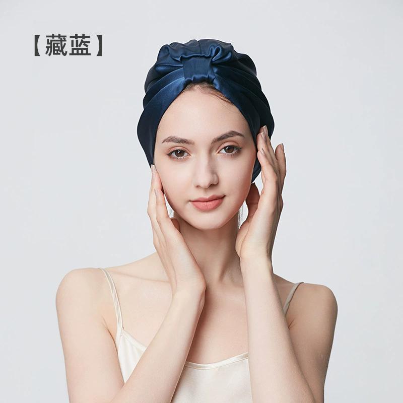 100% Mulberry Silk Hood Sleeping Cap Women's Night Hat 19 Momme with Adjustable Ribbon Hair Care