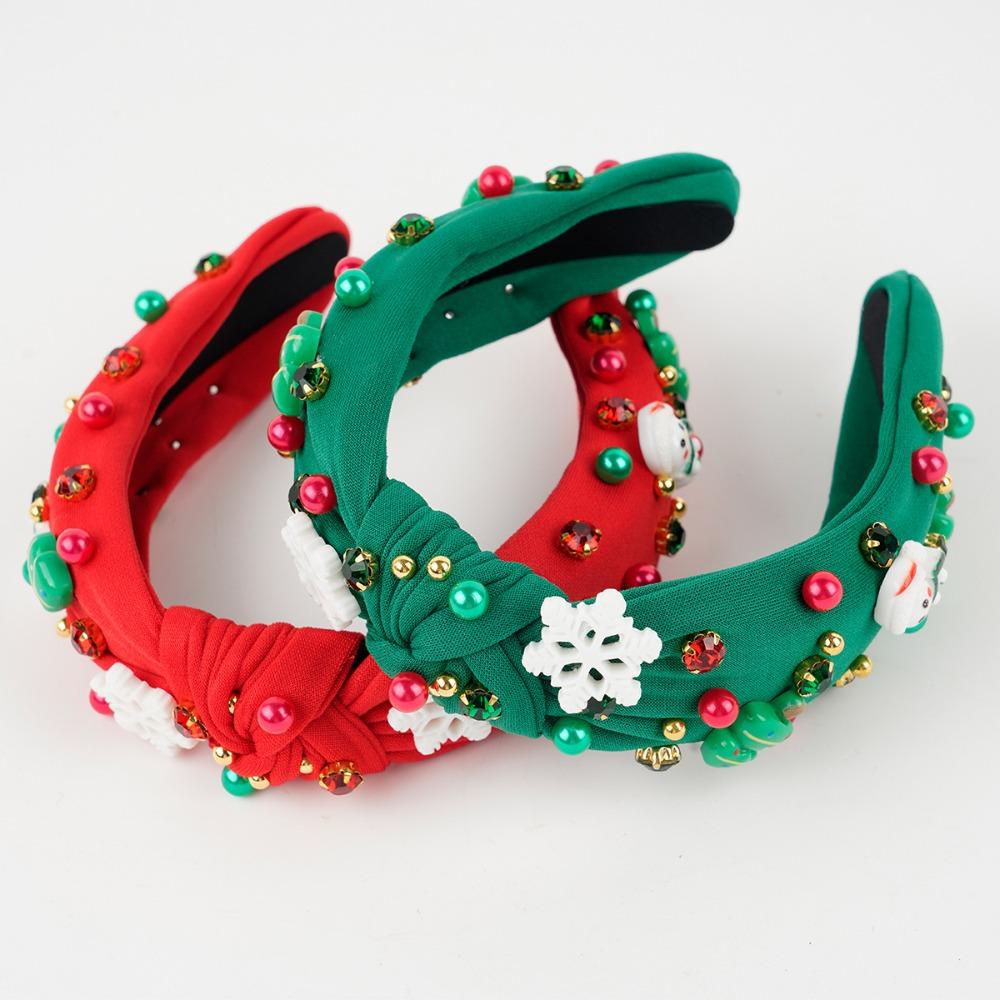 Snowflake Snowman Creative Hair Hoop Bow Santa Claus Doll Headwear Soft Christmas Hairband  Girls