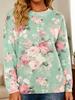 2025 European Autumn/Winter Women's Floral Digital Print Open-Front Cardigan