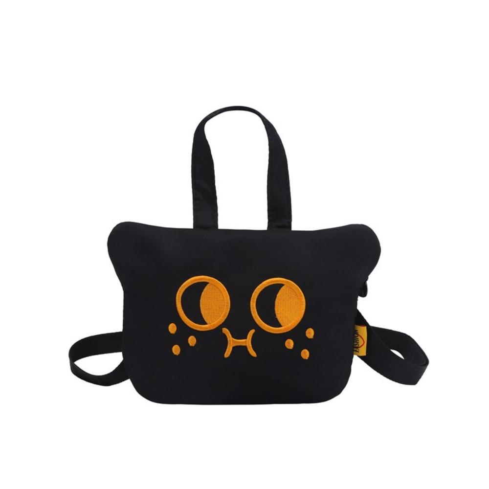 

Kawaii Women s Shoulder Bag Black Cat Printed Casual Mobile Phone Bag Cat Printed Handbags Outdoor чёрный
