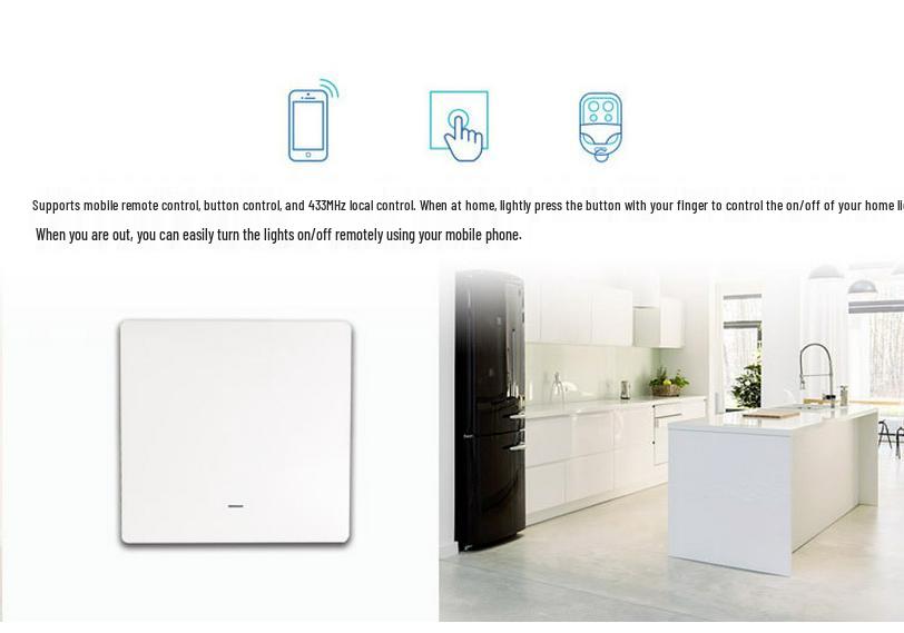 Smart WiFi Button & Wall Switch with Cross-Border RF and Alexa Voice Control