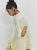 MEENDERI Cut Out Shirring Shirt - Lemon