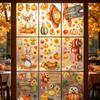 9 Sheets PVC Thanksgiving Glass Clings with Sunflowers, Pumpkins, Fall Message Signs and Animal Motifs for Smooth Glass Displays in Homes, Offices and