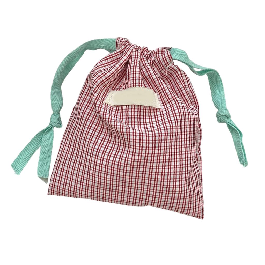 Cosmetic Bag Plaids Toiletry Bag Makeup Bag Lipstick Storage Pouch Drawstring Wash Bag Candy Bag for Women and Girls