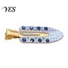 Smooth Opening Hair Clip Acetate Sheet Plate Hairpin, Rounded Rhinestones Inlay Pin, Elastic Clasp for Bangs And Broken Gentle Pattern