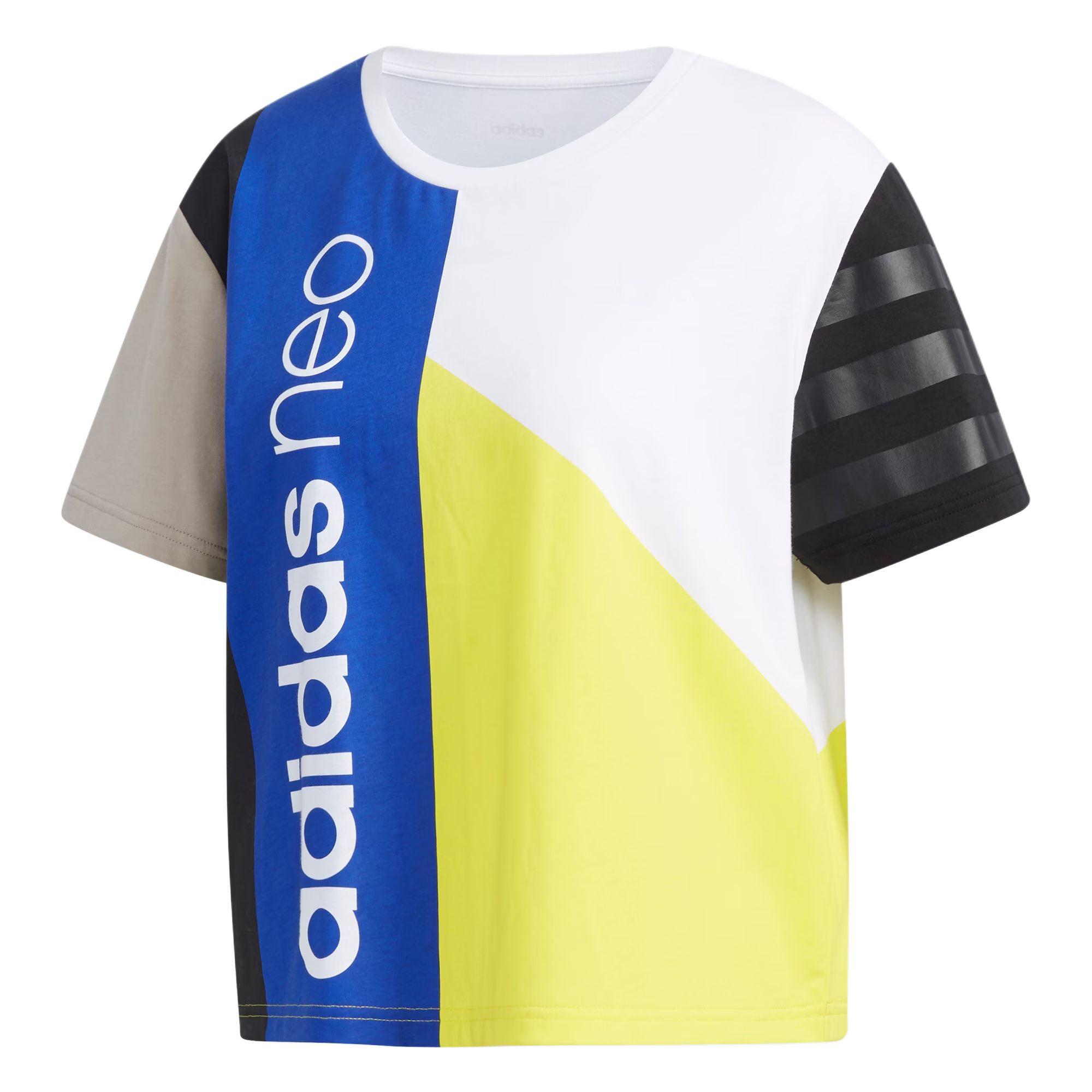 

Adidas Neo Спортивная Повседневная Футболка с Буквами, Круглым Вырезом и Коротким Рукавом, Женский Топ, Белый/Колледж-Серебристо-Серый FK9973 XS