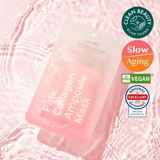 Bamboo Vegan Sheet/Elasticity-Improving Freemay Pink Collagen Ampoule Mask (1 Sheet)