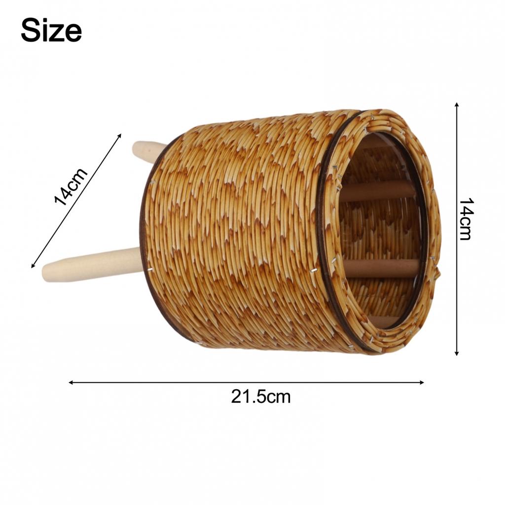 Desktop Plant Storage Indoor Rattan Flower Stand Triangular Bracket