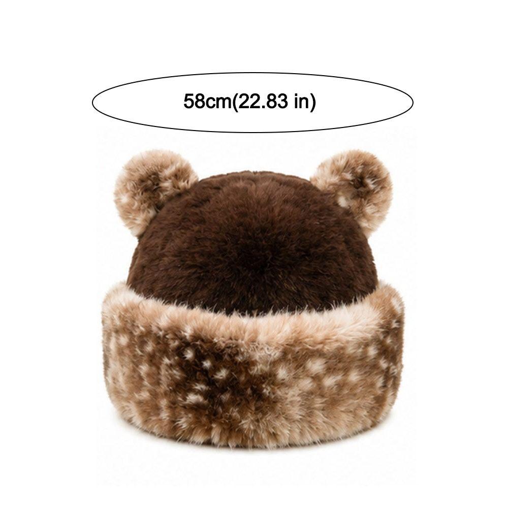 Warm Winter Hat Thicken Fleece Fluffy Panama Hat Fashion Hooded Beanie  for Women