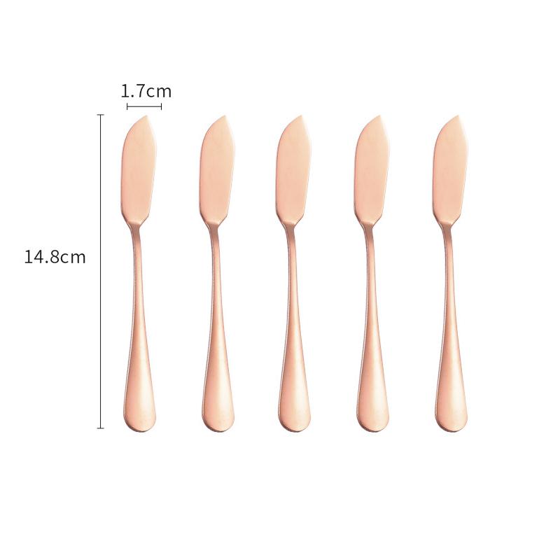 5-Pack Stainless Steel Butter Set Western Household Food Scraper for Bread Jam Spreading Kitchen Utility Cutlery 6