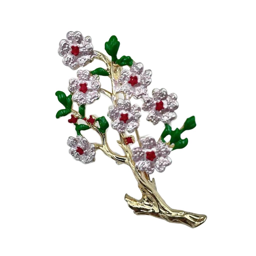 Multipurpose Hand Painted Enamel Peony Brooch With Pearls Accent Vintage Floral Pin for Women Elegant Jewelry Gifts