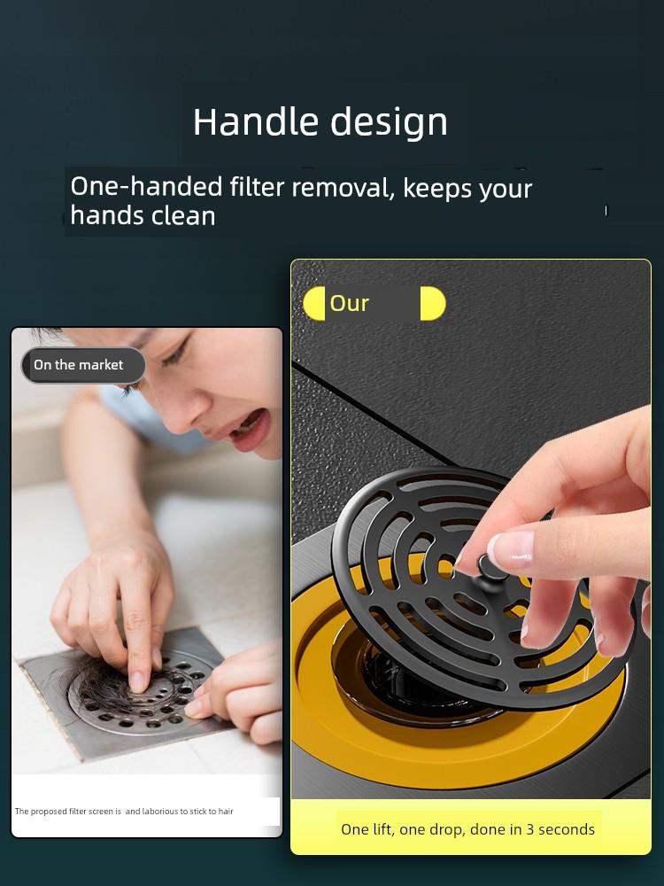 Floor Drain Deodorizer Cover, Universal for Bathrooms, Anti-Odor Device for Drains, Stainless Steel, Prevents Insects, Suitable for Kitchens