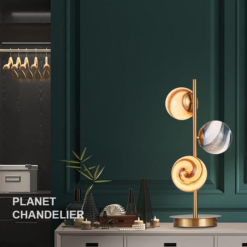 Nordic Planet Table Lamp Luxury Creative Living Dining Room Children's Room Bedroom Wandering Earth LED Desktop Reading Light