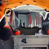1PC Halloween Bat Makeup Brush Holder Gothic Wooden Storage Box Crystal Display Holder Cosmetics Jewelry Storage Tray Home Party