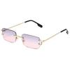 Retro Rimless Square Ocean Lens Sunglasses - Fashionable Cut-Edge Design