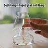 Handmade Glass Oil Lamp European-style Oil Lamp Decorative Household Candlestick Ornament with Lampshade Windproof Butter Lamp
