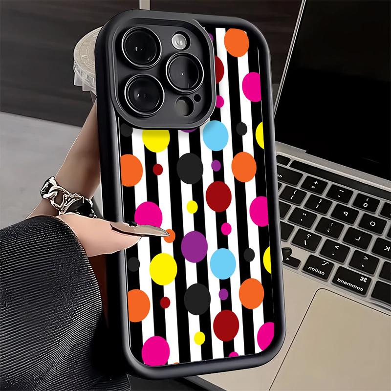 

Чехол для телефона iPhone 17 Air 16E 15 16 Pro Max с рисунком в горошек, модный дизайн, чехол 14 Plus 13 12 Mini, мягкий силиконовый чехол Fundas iPhone 14