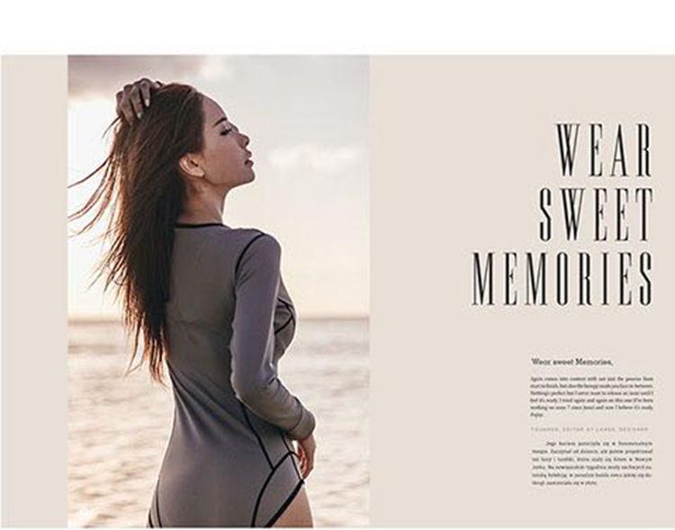 Women's Long Sleeve Korean Wetsuit One-Piece Swimsuit with Sun Protection