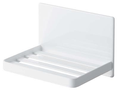 Yamazaki Jitsugyo 5556 Bandeja de sabonete magnética para banheiro branca aprox.. Torre W12XD8.7XH8cm protege o sabão da água