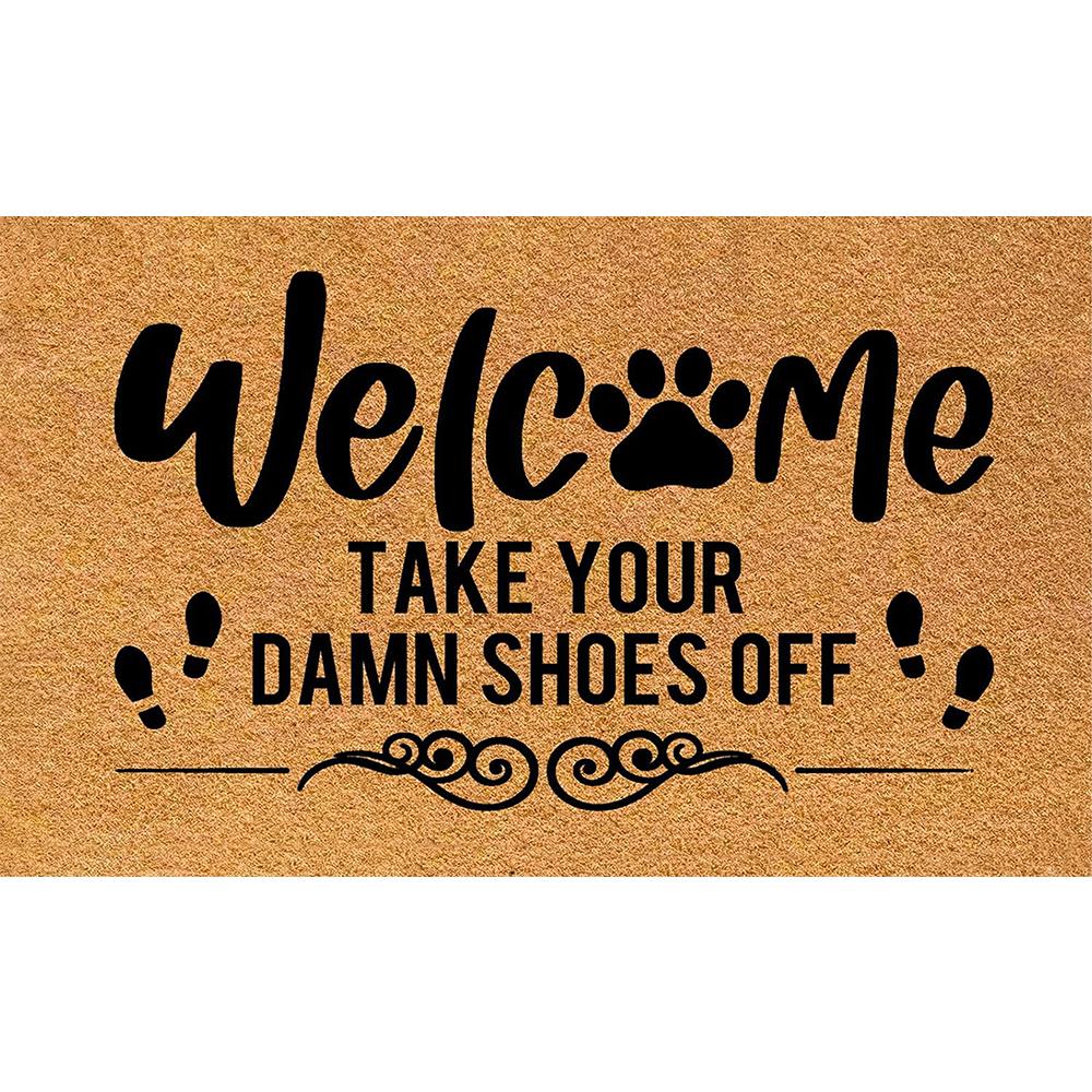 Doe Je Verdomde Schoenen Uit Welkom Deurmat Antislip Badkamer Keukenmat Tuin Garage Deur Vloermat Rubberen Tapijt 23.6x15.7 Inch