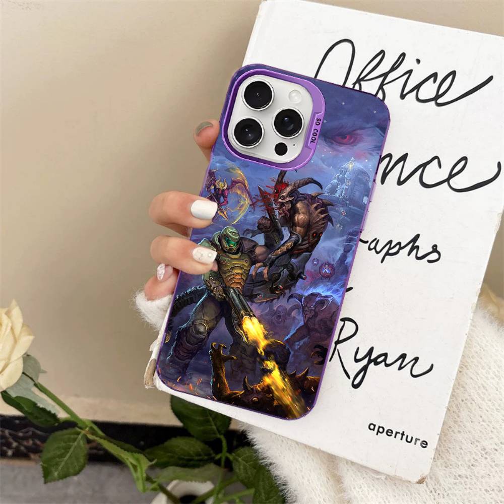 Cool Game H-DOOM Eternal-S Phone Case Color Silver Shell For lPhone 17 16 16e 15 14 13 12 11 Pro Max Plus