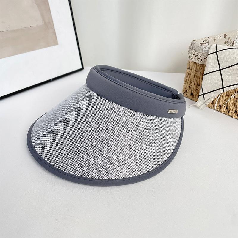 Women's summer visor hat with wide brim, UV protection, suitable for outdoor beach and seaside trips