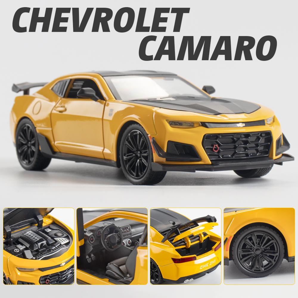 AABKB1 1:24 Chevrolet Camaro ZL1 Pony Car Alloy Metal Diecast Model Car High Simulation Collectibles Sound And Light Children Toy Car