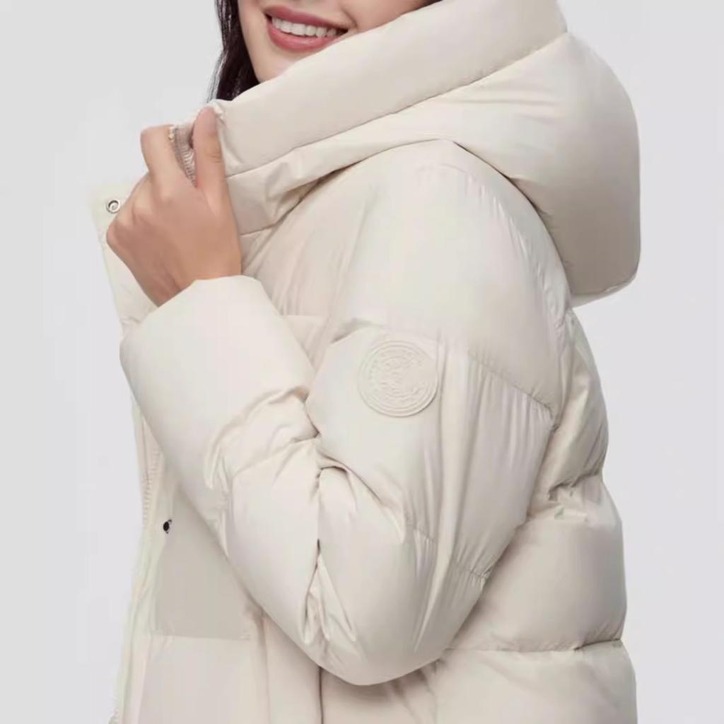 New duck down fashion anti-season thin knee long hooded thickened jacket Pinghu down jacket women