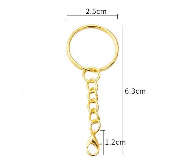 10pcs/lot 25 30mm DIY Key Chains Gold Bronze Color Keyring Keychain Short Chain Split Ring Key Rings Jewelry Finding Accessories