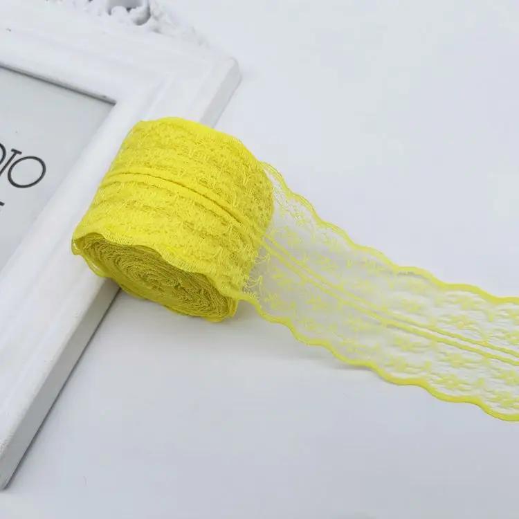 10Meters/Roll 4.5CM Red Black Blue Embroidery Lace Ribbon DIY Apparel Sewing Fabric Wedding Christmas Halloween Gift Decoration