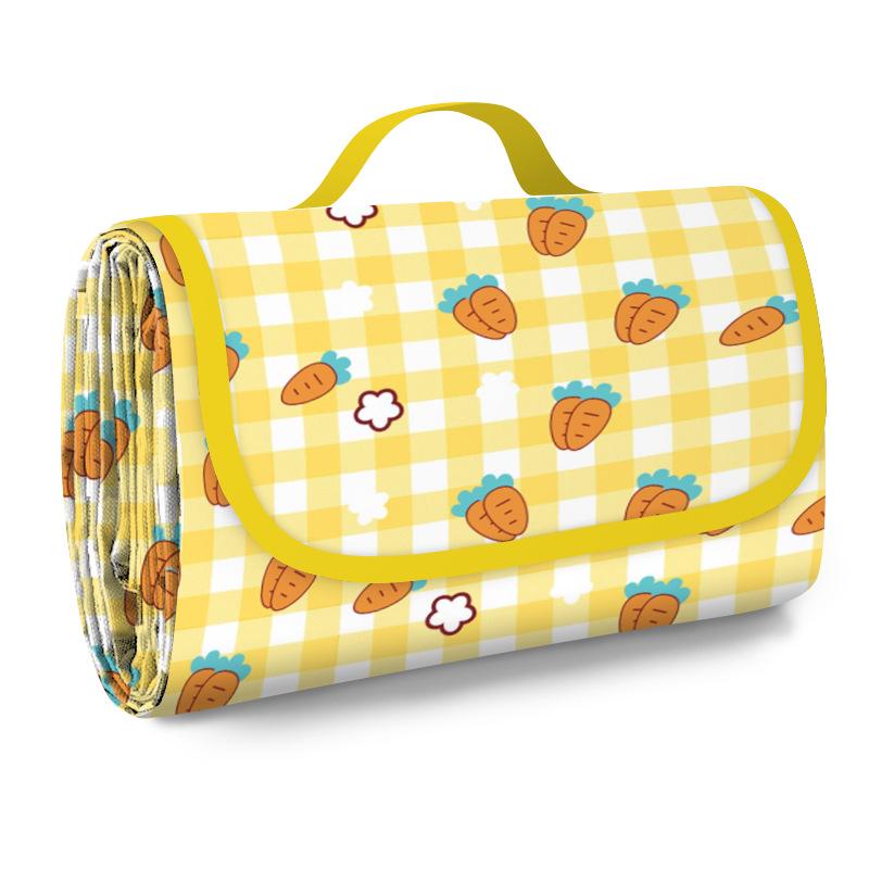 Portable Waterproof Picnic Mat - 600D Oxford Cloth, Thickened, Moisture-Proof, Foldable, Hand-Held