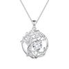Used [AGVANA] Women's Necklace AAAAA Grade Zirconia April Birthstone Tree of Life Motif Platinum Plated Silver 925 Amulet Amulet Jewelry Accessories