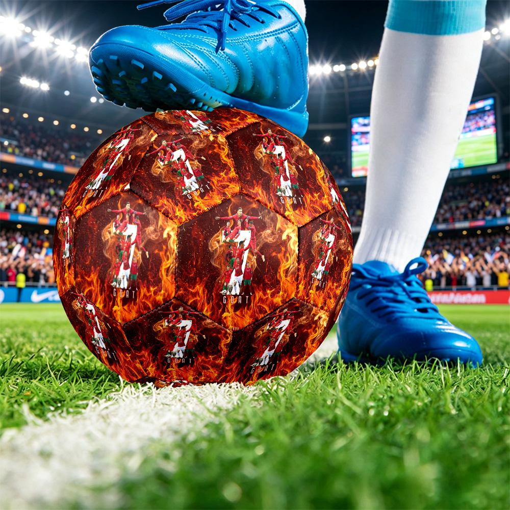 Portugal Football Printed Size 5 Soccer Ball Wear Resistant Standard Adult Training Football Fan Gift for Indoor Outdoor Match Sports