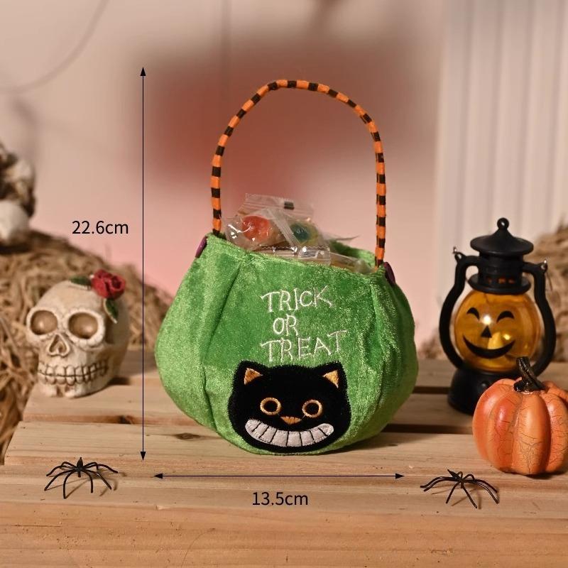 Halloween Candy Bag Kids Trick or Treat Pumpkin Handbag Vampire Candy Bucket Halloween Party Gift Bag for Children