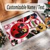 Tappeto in Cristallo di Velluto Personalizzato con Nome e Testo, Tappeto Antiscivolo Miraculous Ladybug per Decorazione Domestica