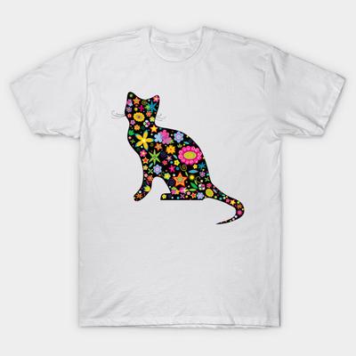 T Shirt Women Cat Colorfull Kitties Cat Harajuku Print Kawaii Tshirt Summer Short Sleeve Female T-Shirt Top Tee