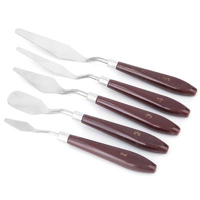 Juego de 5 espátulas de pigmento de acero inoxidable para pintura para tabla de dibujo o paleta