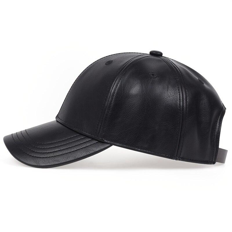 Casquettes de Baseball en Cuir PU Printemps et Automne Chapeaux Décontractés Réglables d'Extérieur Chapeau Anti-Soleil