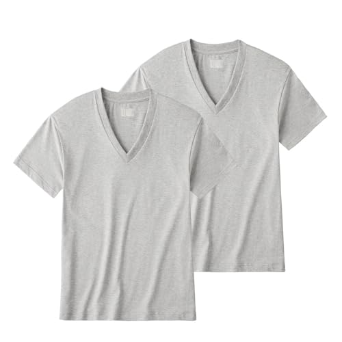 BODY WILD Men's 100% Cotton V-Neck Short Sleeve T-Shirt 2-Pack BW50152 Underwear Undershirt