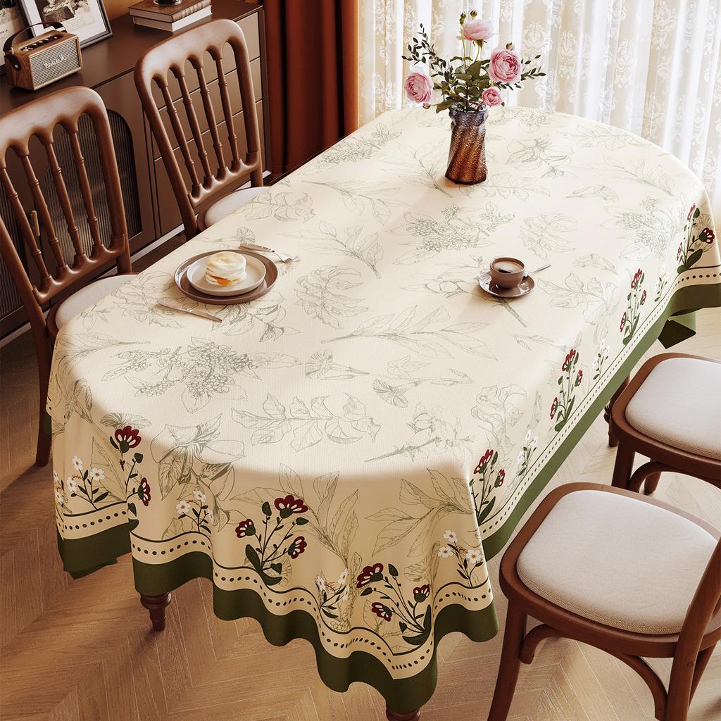 Retro Tablecloth Anti Slip Silent Table Mat PVC Decorative Cloth Used for Rectangular Elliptical and Circular Dining Tables Living Room Dining Room