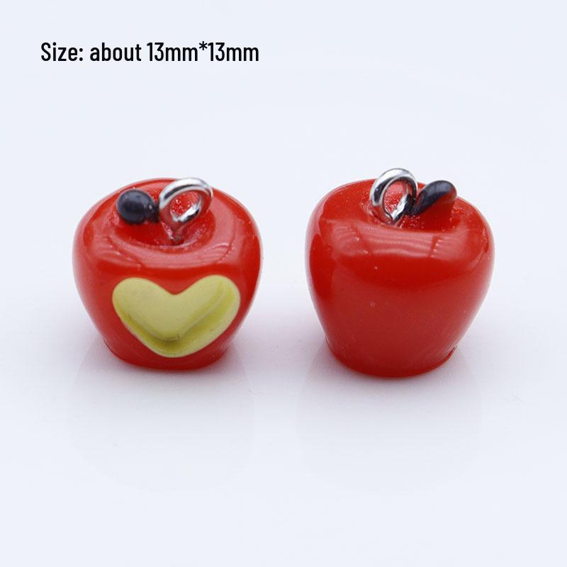 Colorful 3D Apple Core Keychain: Heart-Shaped Fruit Toy Pendant, DIY Handmade Jewelry Accessory