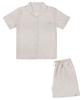 [Pink Zone] (Unisex) Gray Short Sleeve Collar Pajamas Set [Shipped from Korea] 100% Authentic