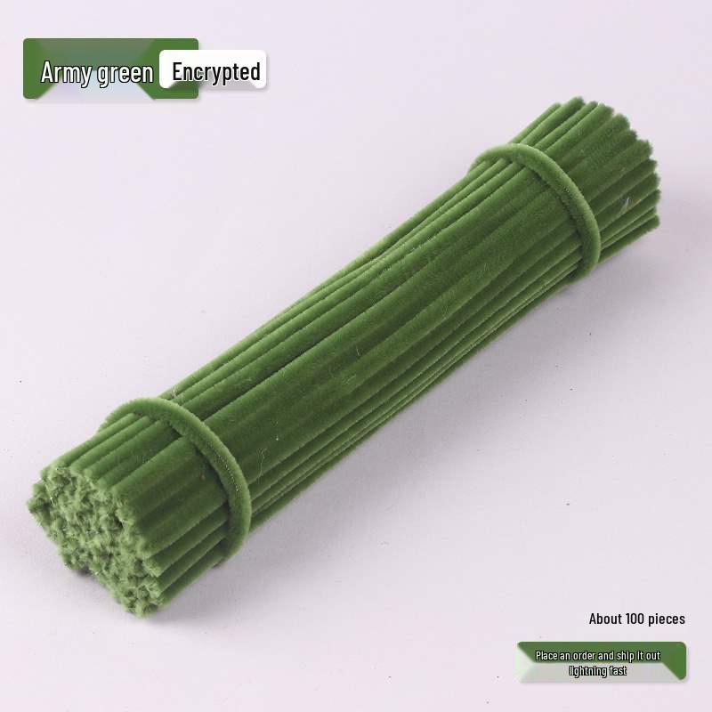Encrypted Pipe Cleaners: Dense, Thickened 8mm White Strips with Mixed Colors for Handmade DIY Bouquets