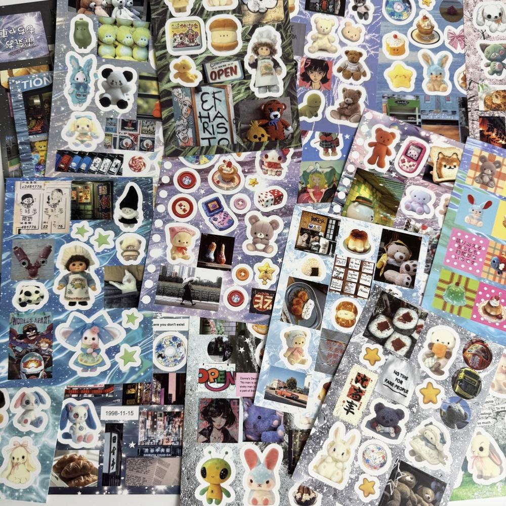 20 Pcs Cartoon Die Cut Sticker Book Journal Decorative DIY Scrapbooking Sticker Laptop Student Handbook Stationery Stickers Gift