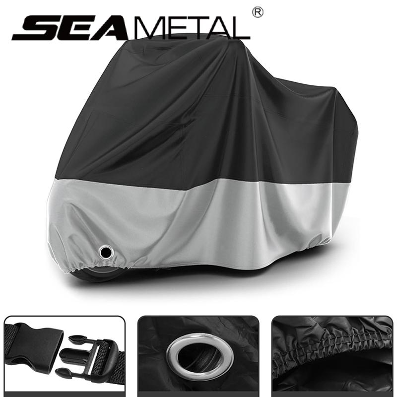 SEAMETAL Motorcycle Cover Motorbike Waterproof Outdoor Storage Bag Heavy Duty Motorcycle Scooter Shelter Protection Cover with Lock Holes