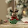 1PC Santa Claus Bell Decoration Xmas Tree Ornaments Vintage Iron Pendant Creative Elk Snowman Hanging Ornament Christmas Bells