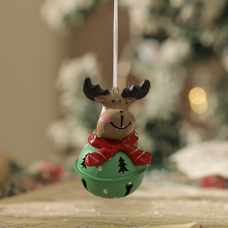 1PC Santa Claus Bell Decoration Xmas Tree Ornaments Vintage Iron Pendant Creative Elk Snowman Hanging Ornament Christmas Bells