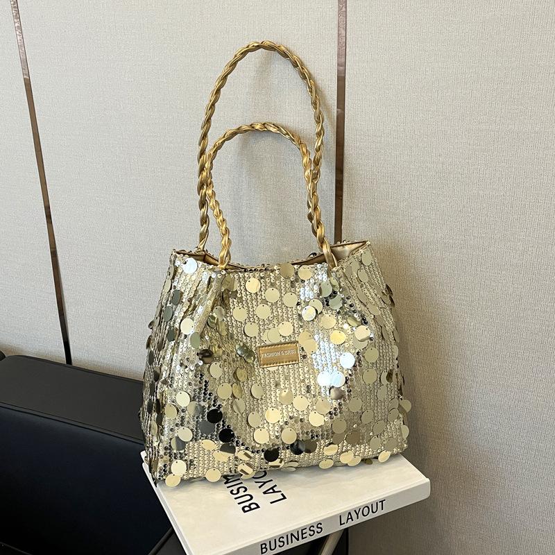 Autumn and Winter Popular Underarm Bag Niche Design Large Sequined Tote Bag Versatile Single Shoulder Oblique Span Bag