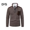 Podzim Zima Muži Svetr Zip Stojáček Límec Dlouhé Rukávy Pletený Pulovr s kapsou na hrudi Slim Fit Teplý Středně Délka Běžné Denní Top